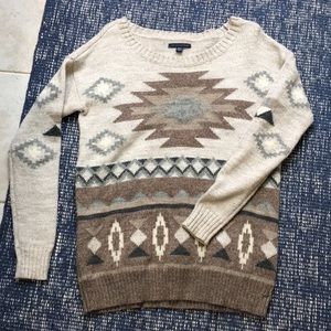 Boho sweater, neutral colors, cozy